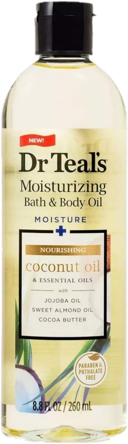 Dr. Teals Bath & Body Oil Variety Gift Set (3 Pack, 8.8oz Ea.) - Rejuvenating Eucalyptus, Ultra Rich Shea Butter, & Nourishing Coconut Oil - Essential Oils Hydrate Skin & Alleviate Stress