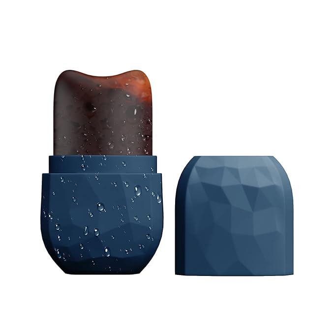 Diamond ice Cube Roller - Silicone Skin Care ice Roller for face & Eye Puffiness Relief Beauty gua sha Facial Tools Massage ice Mold cryo Cube ice Roller Best Women’s Gift (Dark Blue)