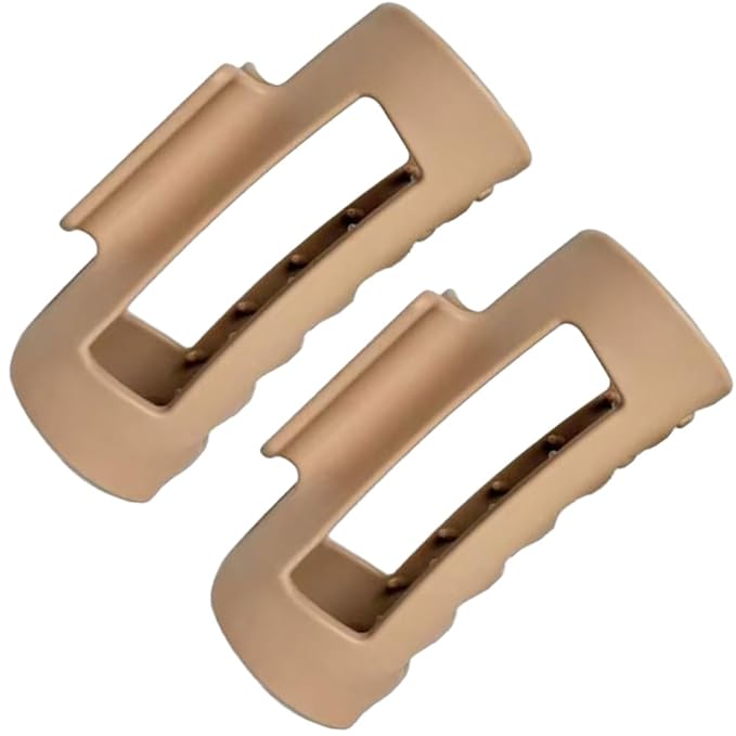 Fashion Hair Clips, Cloud Hair Pins for Women, 3.9 inch Hair Claw Clip for Thick/Fine/Thin/Curly Hairstyle, Khaki 2 Pack