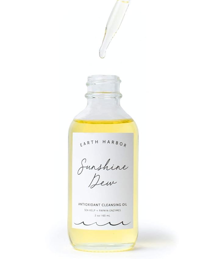 Earth Harbor | SUNSHINE DEW Cleansing Oil - Deep Cleanse & Makeup Remover | Papaya Enzymes and Sea Kelp | 2 fl oz