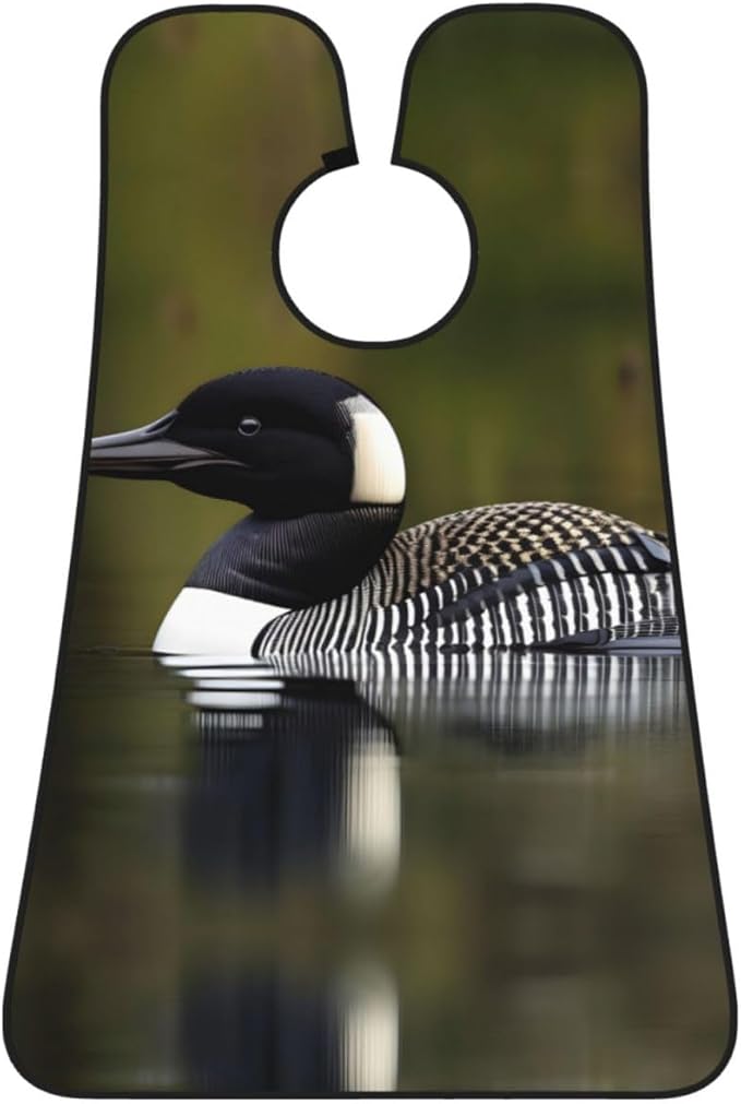 Loon Nature Bird Print Beard Bib Shaving Apron, Beard Hair Trimming Cape Gift For Dad