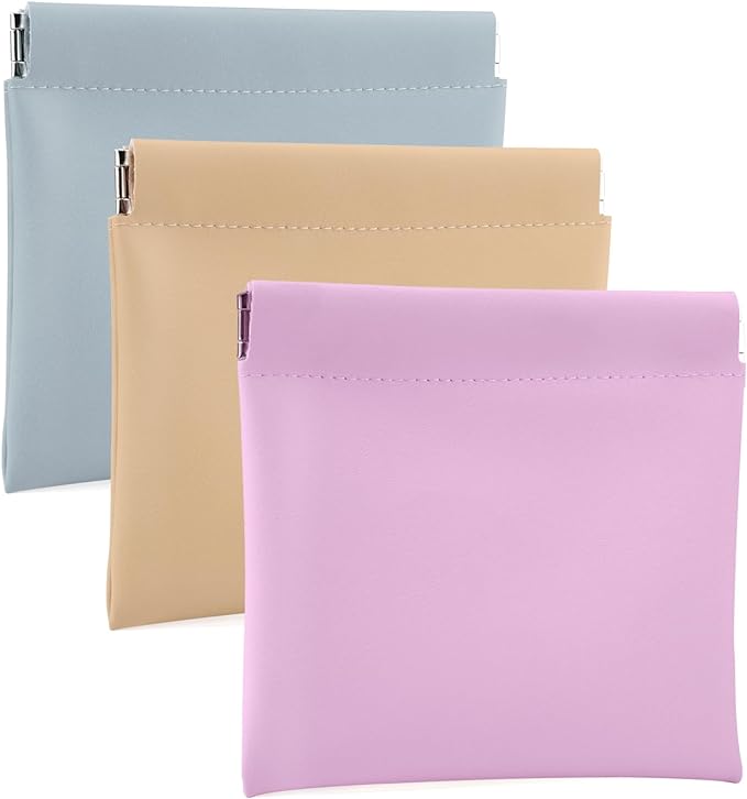 BUSOHA 3 PCS Small Makeup Bag for Purse, Mini Portable Cosmetic Bags for Women, Coin Purse Lipstick Cosmetic Accessories Organizer, Small Travel Kit Storage Pouch