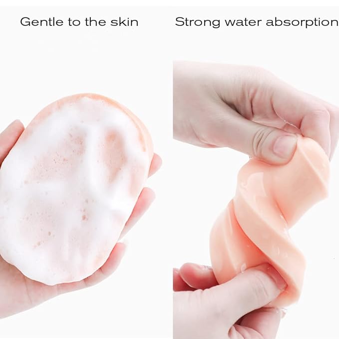 Facial Sponge Compressed,60 Pcs PVA Professional Makeup Removal Wash Round Face Sponges Spa Pads Exfoliating Cleansing for Women,Orange