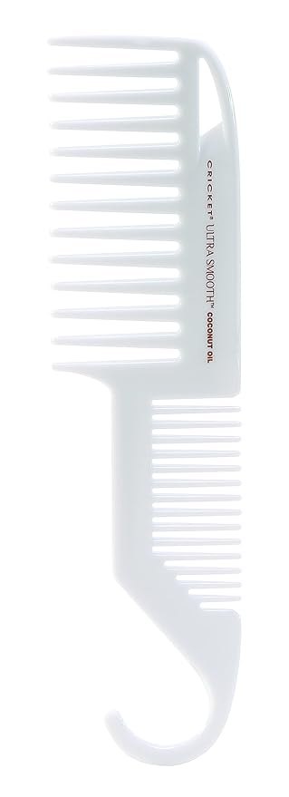 Cricket Ultra Smooth Conditioning Coconut Shower Comb for Wet, Dry Hair Anti-Frizz Detangler with Keratin Protein Infused Plastic
