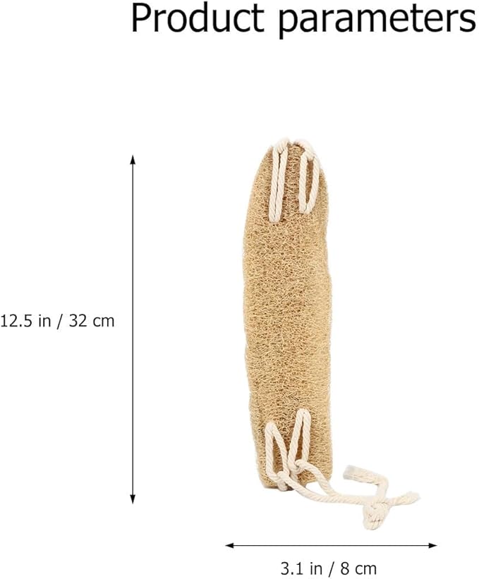 FAVOMOTO Exfoliating Loofah Back Scrubber Strap Natural Luffa Bath Body Strap for Shower Dead Skin Removal Suitable for Men and Women