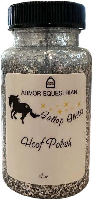 Horse Gallop Glitter Gift Set, 4 Items - Hoof Polish, Body Glitter, Mane and Tail Gel, Shimmer Body Spray (Silver)