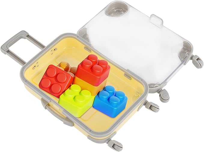 Jiabailie 12 Pack Mini Suitcase Party Favor Gift Box Plastic Mini Luggage Trolley Candy Box False Eyelashes Tiny Suitcase for Girls Birthday Party Jewelry False Eyelashes Storage 5 Colors