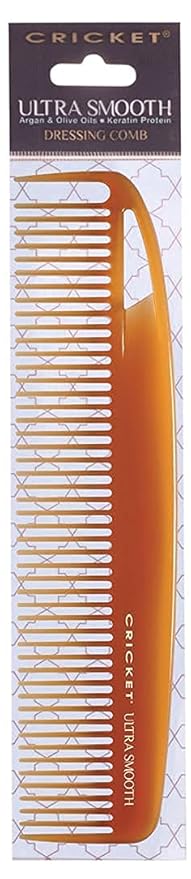 Cricket Ultra Smooth Dressing Comb – Anti-Frizz Hair Comb with Argan & Olive Oils, Keratin Protein Infusion, Medium Tooth Design for Styling, Cutting & Daily Grooming