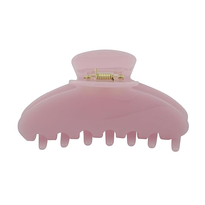 Luxury Pink Claw Clip for Women | Our Acetate Pink Hair Clip Feels Light, Looks Smooth and is Easy to Wear | Use for easy Half Ups with No Snagging and a Secure Grip in a Large Four Inch Size