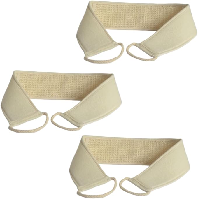 3pcs Exfoliating Bath Scrubber Strap for Skin Cleaning and Back Massage for Deep Cleansing and Exfoliation Shower Gentle Skin Types