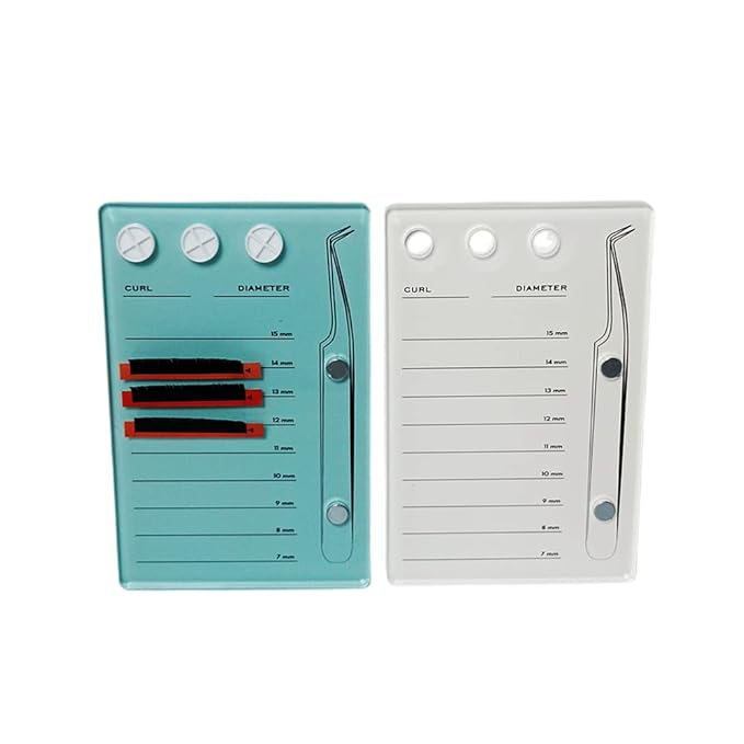 Eyelash Grafting Pallet, Acrylic Lash Tile holder, 7-15mm Scale Glue Cups Eyelash Extensions Storage Gasket Pads with Suction for Tweezers (white)