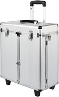 Andis Aluminum Rolling Grooming Case with Wheels, Organizer, Multiple Slots, Steel, 80575