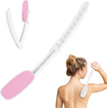 Back Lotion Applicator, 34.5 inch Length, Foldable Design, Pink, 2-in-1 Cream Applicator and Back Scrubber