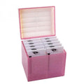 10 Layers Acrylic Eyelash Storage Box,Eyelash Holder Extension Tool,Makeup Organizer False Eyelashes Glue Pallet Holder, Grafting Eye lashes Close-Packed Display with 10 Pallets (Pink)