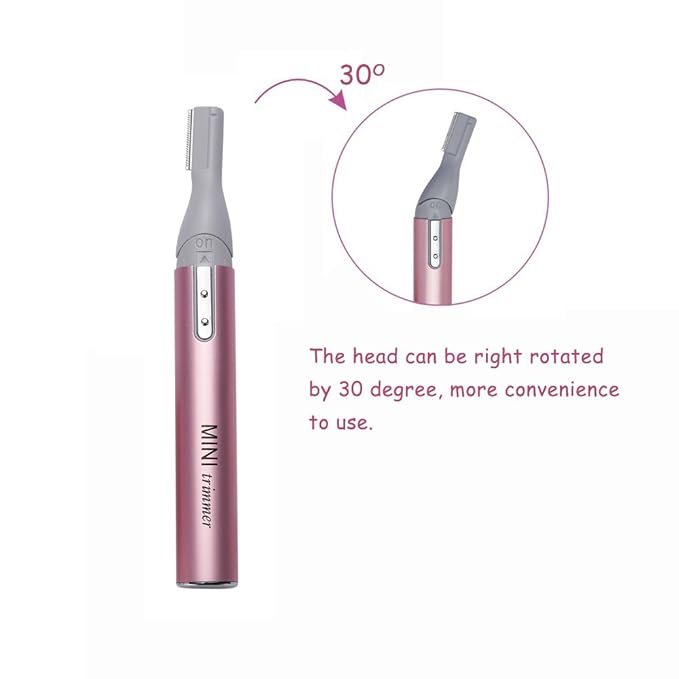 Mini Rotatable Lady Shaver Electric Bikini Facial Precision Trimmer Eyebrow Shaper Razor Kit Underarm Leg Body Hair Remover(Battery Operated) …