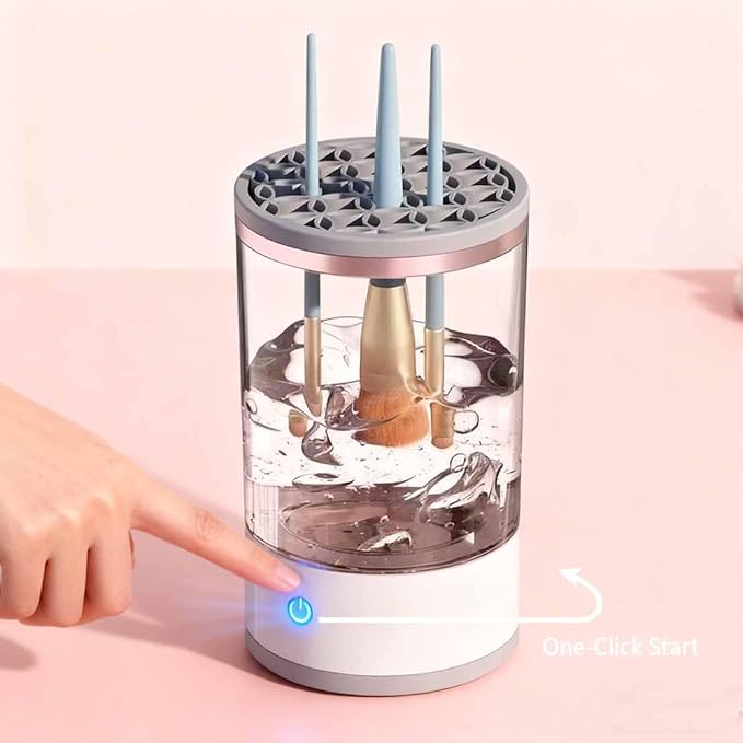 Cosmetic Brush Cleaner, 2026 New Electric Makeup Brush Cleaner Machine, Makeup Sponge Cleaner Machine with Dual Power Options for Deep Cleaning All Types of Makeup Brushes (Black, Plug-in)