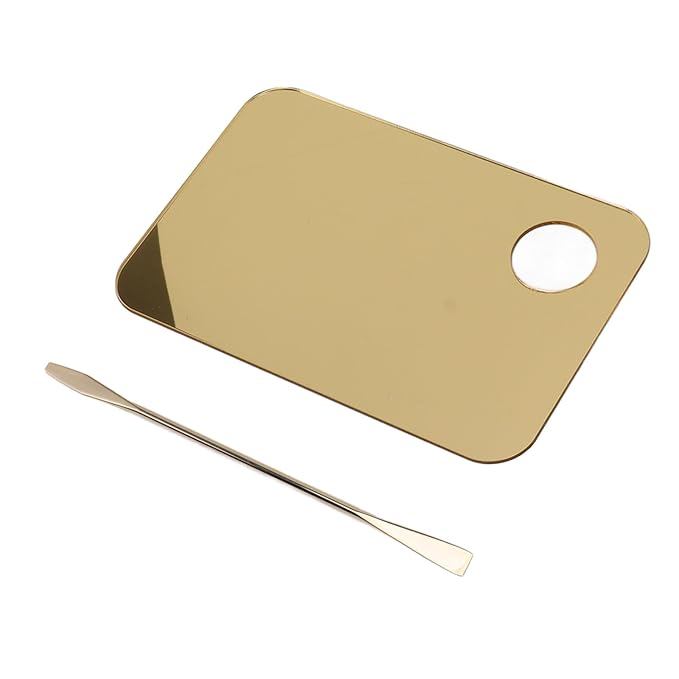 Gold Makeup Mixing Palette Acrylic Palette with Spatula for Mixing Makeup Cream Nail Art