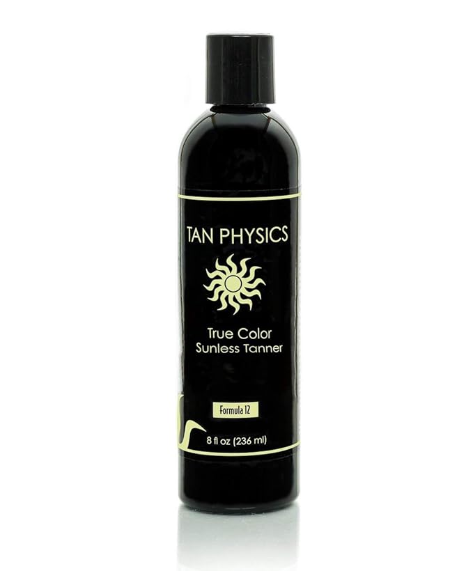 Tan Physics Sunless Tanner 8oz with Tanning Mitt & Back Applicator – Self Tan Lotion – Instant Tanning Lotion for Face & Body – Natural Self Tanner for Streak-Free, Long-Lasting Glow