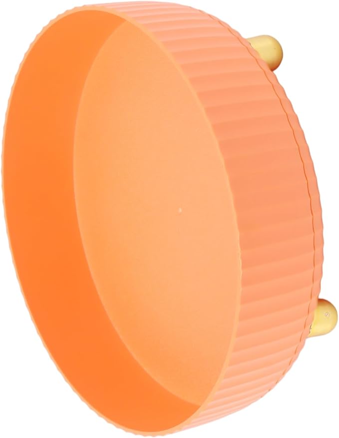 Fydun Rotating Plate, 360 Degree Storage Rack Organizer Round Cosmetic Shelf Basket Turntable for Kitchen Cabinet Pantry Small White Lazy Susans Refrigerator (Orange)