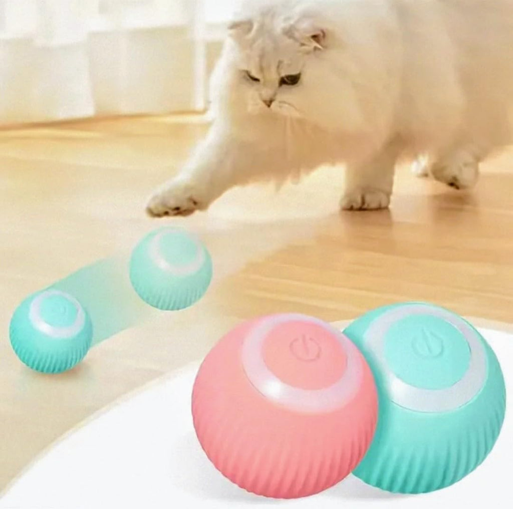 Smart LED Cat Toy - Electric Self-Rolling Interactive Teaser Ball, Small Pet Exercise & Activity (Pink)