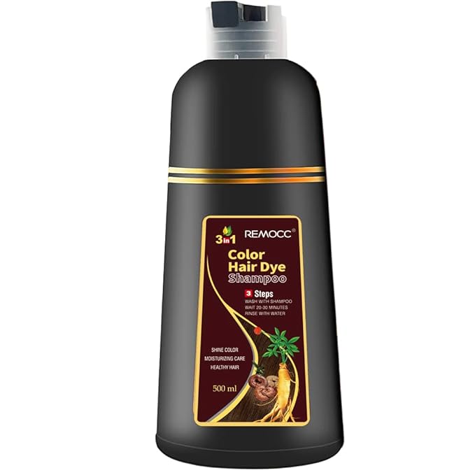Instant Chestnut Hair Dye Shampoo for Women Men, Hair Coloring Shampoo for Gray Hair, 500ml Herbal Ingredients 3 in 1 Maroon Hair Dye - 100% Gray Coverage Coloring in Minutes 16.9 Fl Oz