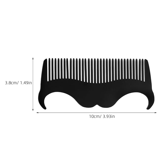VICASKY Beard Shaping Tool and Stainless Steel Comb Set, Mustache Shaper with Black Opp Pocket, Portable Beard Styling Guide for Men Grooming and Precision Trimming