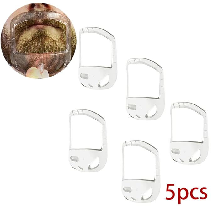 5PCS Transparent Beard Shaper Styling Tool Different Sizes Facial Hair Trimming Guide Grooming Shaper Hair Lineup Tool For Man|Beard comb