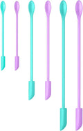 Silicone Spatula Set (6Pcs) - Mini Scraper Tool for Beauty & Food - Reach Every Last Drop, Multi-Size Spatulas for Makeup Jars, Lotion Bottles & Kitchen Containers (Blue and purple)