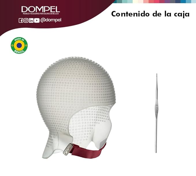 DOMPEL Sparta 2.4K Silicone Highlight Hair Cap, White | Perfect Highlights | 2,400 Strategically Positioned Holes | Curved Design for a Perfect Fit | Reusable