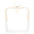 BORSALI TSA Approved Toiletry Bag - Clear Quart Size for 3-1-1 LIquids for Carry On Travel - Toiletries Organizer - Cosmetic Pouch with Zipper - Travel Accessories - Cream with Handle