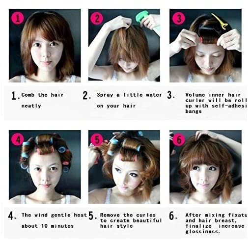 Kamay's Hair Rollers Curlers Rollers With 12 Duckbill Sectioning Clips 1 Comb Used for Hair Styling Self Grip Rollers(12PCS 48mm 1-1/2")
