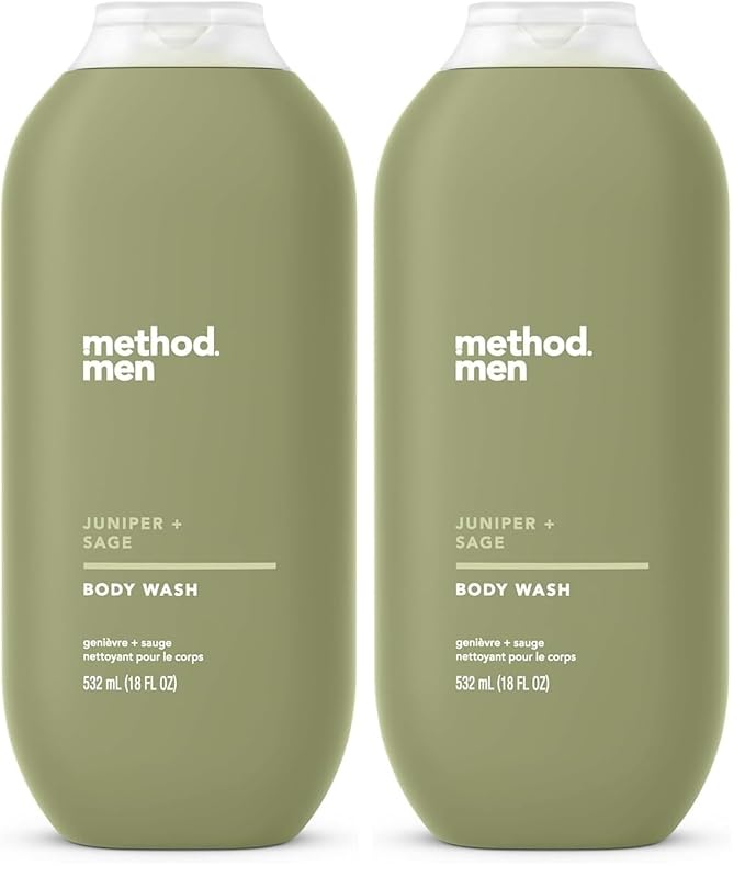 Method Men Body Wash,Juniper + Sage,Paraben and Phthalate Free,18 fl oz,(Pack of 2)
