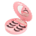 Cosmetic Case with Mirror Eyelash Case Makeup Storage Box Travel Cosmetic Bag Pink Place Eyelashes