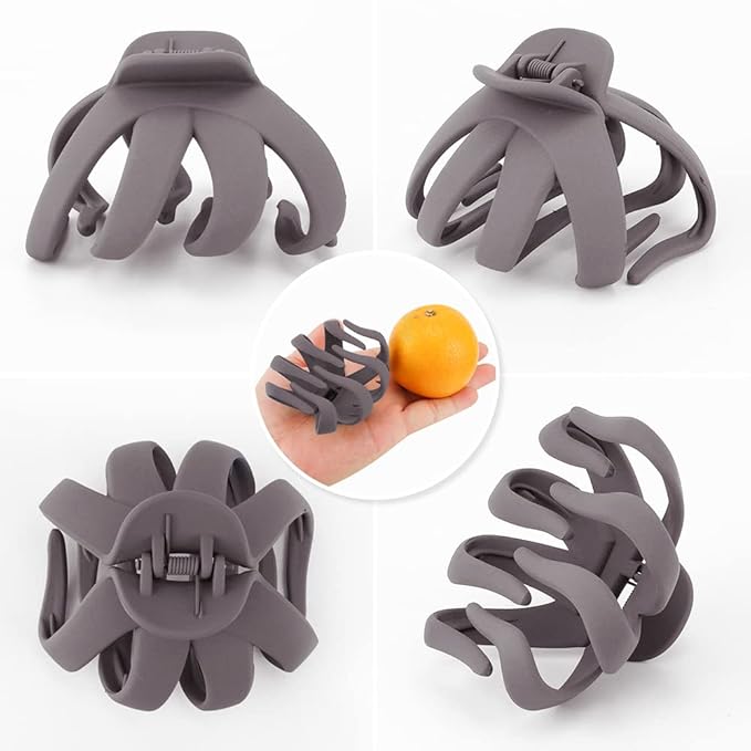 Hair Clips Claw Clips for Thick Hair, Atoden 5Pcs Large Hair Grips 3.15'' Big Octopus Hair Clip Long Thick Medium Hair Neutral Jumbo Jaw Clips Hair Accessories for Women Girls Trendy Stuff