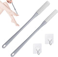 2 Pack Toe Cleaning Brush,Silicone Foot Scrubber for Shower with 15.7" Long Handle Soft Cleaning Bath Brush Feet Cleaner Scrub Foot Care for Seniors,Elderly, Men and Women (Grey)
