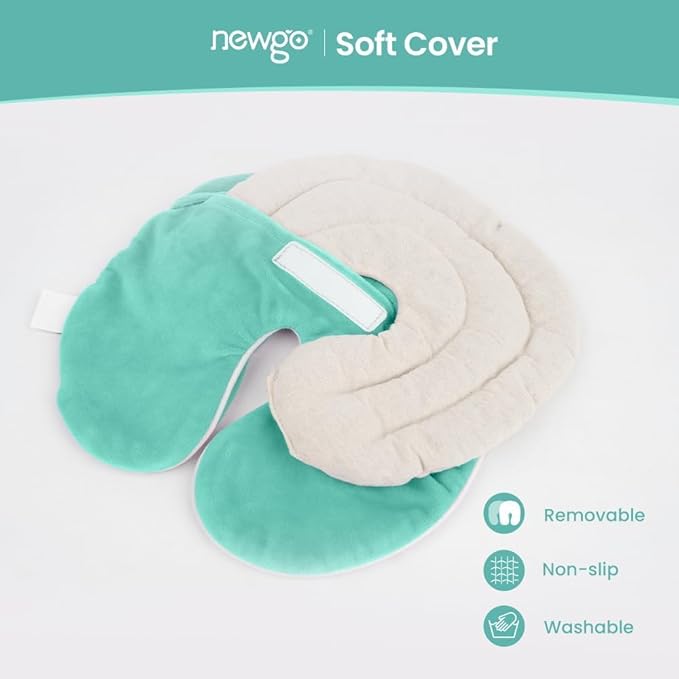 NEWGO Heating Pad Sinus Relief Mask Moist Heat Face Eye Mask Microwavable, Warm Compress for Sinus Pressure Relief, Migraine, Tension Headache Relief - Green