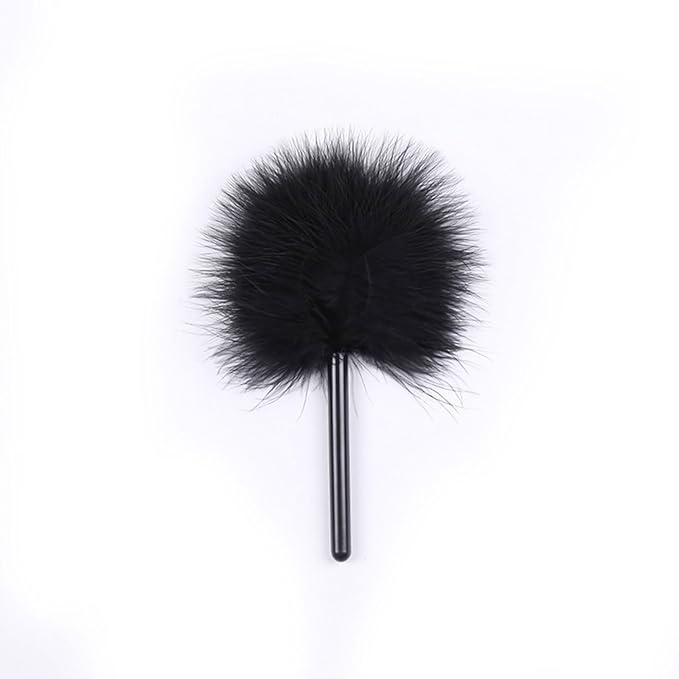 Easy Makeup Powder Puff -Soft Fluffy Turkey Villus, Craft, Natural Powder-Throwing Beauty Tool (Black)
