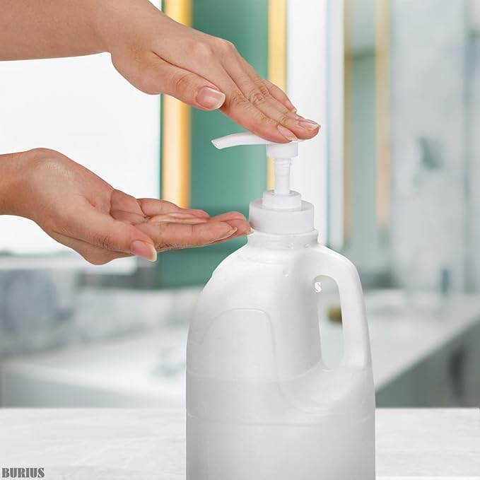 1 Gallon Pump Dispenser - Leak-Proof Pump for Gallon Jug with 1.5" 38/400mm Neck, Lock-Ring and Standard Cap Closure - Durable, Reusable for Easy Dispensing of Soap, Lotion, Shampoo & Cleaning Liquids