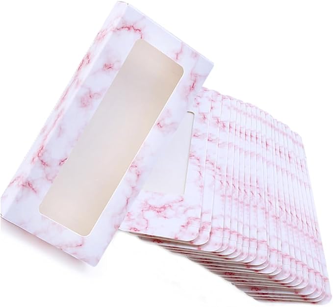 Leadigol 30PCS Empty Eyelash Boxes, Empty Eyelash Packaging Box and Tray, Eyelash Storage Case Lash Case Holder Tray, Fake Lashes Holder Set, Soft Paper Lash Case