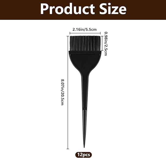 12 Pcs Hair Dye Brush Applicator Kit, Large Flat Head Hair Color Brushes for Women Men, Hair Coloring Brush SetHair Dye Applicator Brushes, Tint Dyeing Dying Tools Kits