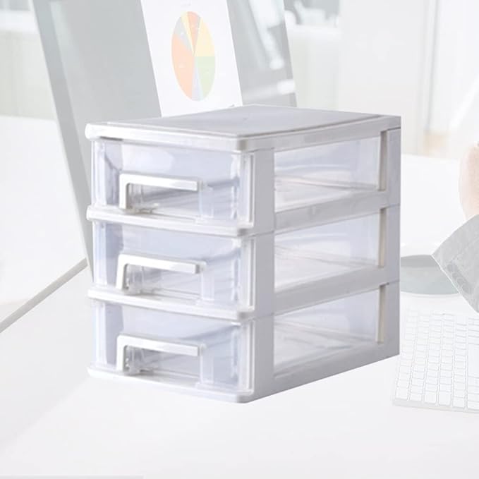 Beaupretty Sundries Holder 3 Layers Storage Box Desk Drawer Type Organizer Pp Plastic Mini Cosmetics Storage Case