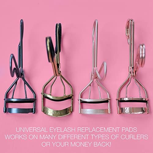 Black Eyelash Curler Refills (24-Pack) Replacement Pads | Eye Lash and Cosmetic Accessory | Create Permanent Curls and Intense Lashes | Universal Fit for Standard Curlers
