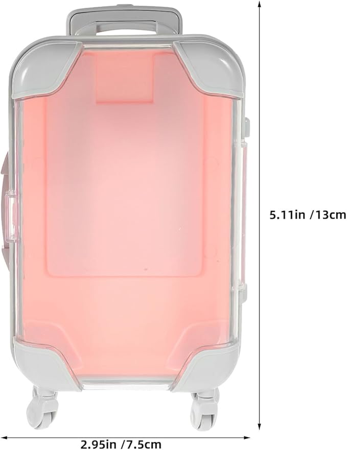 4pcs Mini Rolling Lash Box Eyelash Beauty Organizer with Retractable Handle, Waterproof Shockproof False Eyelashes Storage Case for Travel Makeup and False Lash Storage