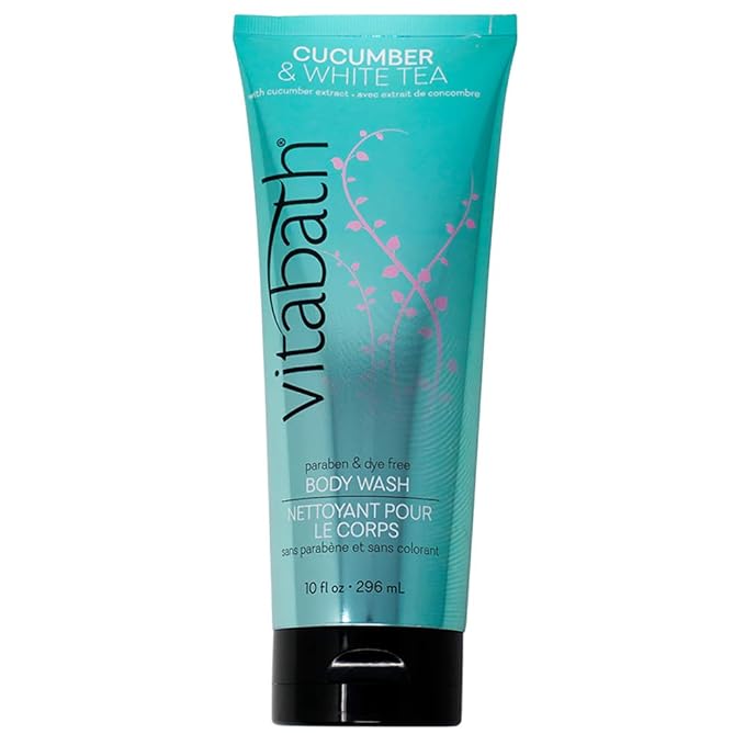 Vitabath Cucumber & White Tea Body Wash Moisturizing Bath & Shower Cleanser & Skincare Radiant Detox & Restore Nourishing Body Polish - Cruelty-Free, Paraben-Free - 12 oz
