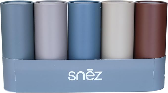Cylinder Car Facial Tissue Holder, 5 Pack, 50 Tissues Per Cylinder, with Easy Open Lid, 3-Ply Tissues for Your car, Home and Office. Geometric Patterns (Matte Palette)