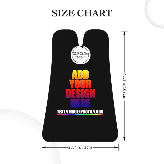 Custom Beard Apron for Men Personalized Gift with Name Image Picture Text Beard Shave Cape Customized Beard Trimming Catcher Bib for Bathroom Black