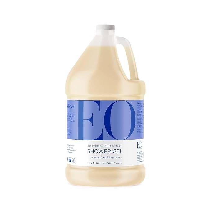 EO Shower Gel Refill, 1 Gallon, French Lavender, body wash made with Essential Oils for Men and Women