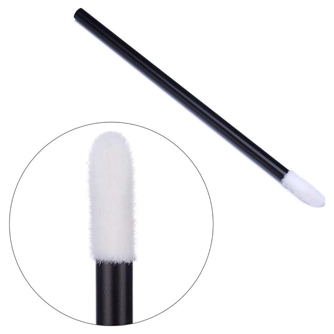 100 Pieces Disposable Lip Wands Lip Gloss Applicators Lipstick Lint Free Wands Makeup Applicator Lip Brushes Doe Foot Applicator