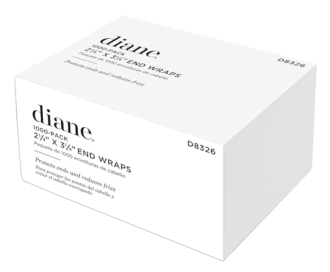 Diane End Wraps for Styling Hair in Salon or at Home 2.25 inch x 3.25 inch, White, Pack of 4, 4000 total wraps