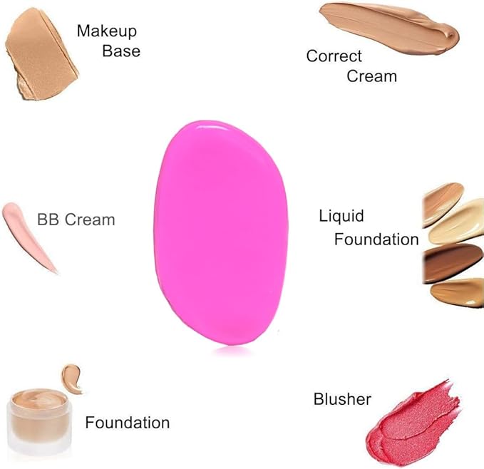 Washable Silicone Sponge Jelly Applicator for Cream Gel Foundation - Face Silisponge Cosmetic Beauty Makeup Tools Blender Red 4PCS